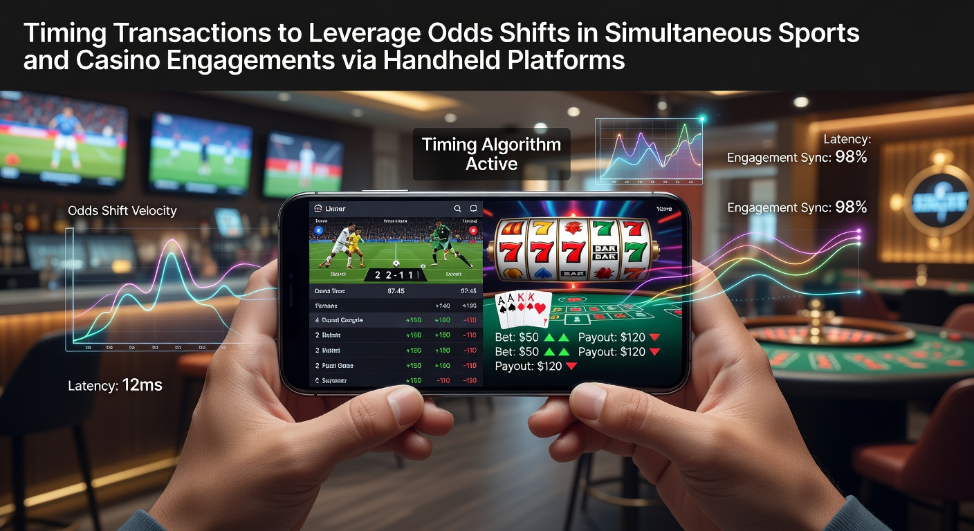Handheld-Plattform zeigt simultane Sportwetten und Casino-Spiele mit sich ändernden Quoten auf einem Smartphone-Display